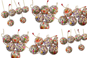 Kashmir Handmade 8 cm Christmas <b>Tree</b> <b>Stand</b> Accessories Paper Mache Ornaments Baubles Unique Christmas Decor - Product Image 4