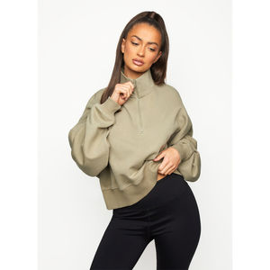 Sudaderas Personalizadas de Felpa con Media Cremallera para Entrenamiento, Diseño de Logotipo Bordado y Precio Accesible para Mujer - Product Image 2