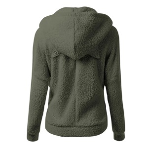 Manga larga Cómodo Sherpa Damas Cremallera Ropa casual Estilo regular Sudaderas con capucha Transpirable Sudaderas con capucha de la mejor calidad - Product Image 3