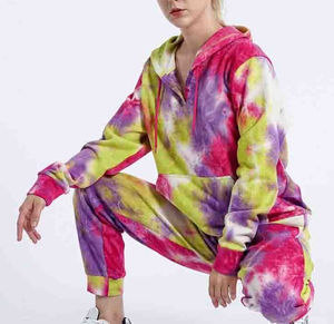 Chándal de tinte de corbata para mujer de alta calidad, material suave antiarrugas transpirable, peso ligero y cómodo para el invierno, estilo OEM - Product Image 5
