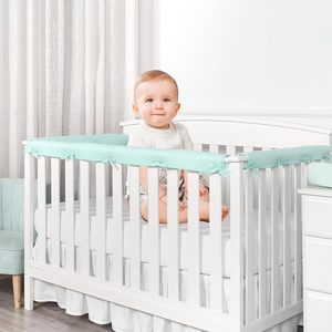 Couvercle de rail de berceau réversible avec protection d'angle protecteur de bord de dentition souple avec sangles pour garçons et filles - Product Image 3