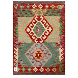 พรมกิลิมไมมาณา อัฟกานิสถาน ขนาด 118 x 83 ซม. พรมและชุดพรมแบบดั้งเดิมของชาวอัฟกัน - Product Image 1