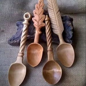 LA CUILLÈRE EN BOIS SCULPING Logo personnalisé Ustensile de cuisine en bois naturel Cuillère en bois d'acacia solide pour la cuisine - Product Image 1