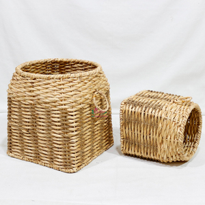 Artex Dong Thap <b>Foldable</b> Handmade Water Hyacinth Wicker Storage <b>Baskets</b> for Home and <b>Laundry</b> Organization - Product Image 3