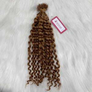 Produit chaud Deep Wavy Natural Curl Remy Extension de cheveux brésiliens 1g/pointe pas d'emmêlement pas de perte de bande pré-collée Style Nano anneaux - Product Image 5