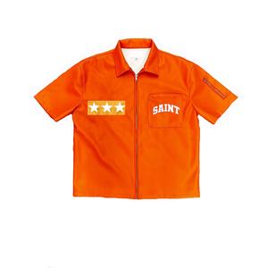 เสื้อเชิ๊ตผู้ชายแขนสั้นแบบลำลองผ้าปะติดแบบมีซิปเสื้อหนังสำหรับเย็บปะติดมีขนาดพลัสไซส์ - Product Image 2