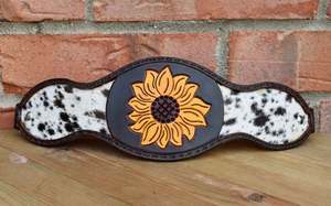 Bande de nez de cheval de tournesol en cuir repoussé de qualité supérieure - Product Image 3