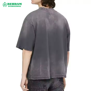 Camiseta de Verano 2025 para Hombre, Cuello Redondo, Manga Corta, Color Sólido, 100% Algodón, Ecológica, Transpirable, Corte Holgado, Impresión DTG, Venta al Por Mayor - Product Image 5