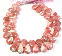 Perles de Rhodochrosite Rose 10,5-13 mm, forme Poire du Colorado, lisses et polies, brin de 8 pouces, qualité supérieure, 200 carats, pour la fabrication de bijoux RO, avec trou