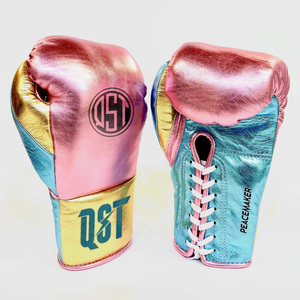 Gants de boxe à lacets d'usine en gros conception personnalisée logo gants de poinçonnage soutien du poignet gant d'entraînement de combat de boxe confortable - Product Image 3