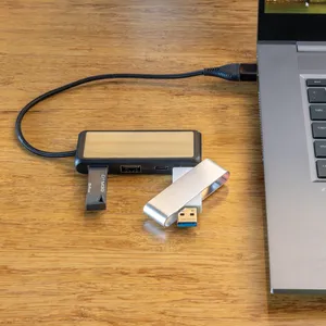 Hub USB Sostenible de Bambú Reciclado para Promociones - Product Image 2