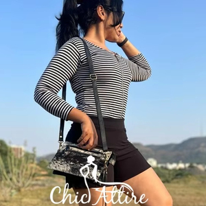 Vente chaude sac à main en cuir de vachette multi-usages cheveux sur sac à bandoulière en cuir véritable bandoulière bracelet Double fermeture éclair sacs à main - Product Image 1
