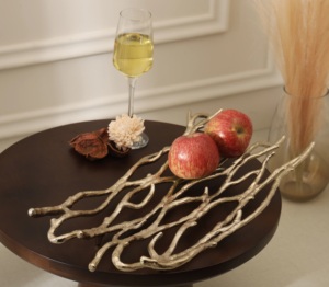 Elegante bandeja de rama decorativa de aluminio con diseño artístico perfecto para centro de mesa de comedor y decoración moderna para el hogar - Product Image 4