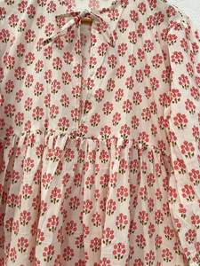 Robe longue rose imprimé floral pour femmes haut confortable à manches longues léger robe Kurti une pièce longue robe d'été Boho - Product Image 3