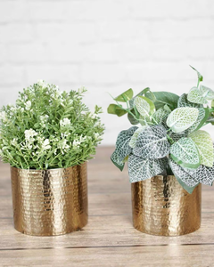Maceta de metal dorado martillado de lujo de la mejor calidad más vendida al precio al por mayor para uso doméstico en el jardín de bodas - Product Image 2