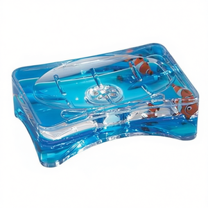 Jabonera Transparente Decorada PYXIS de 11x3.6x7.6cm para la Colección de Accesorios de Baño Gedy - Product Image 2