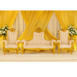 Trending Indian Wedding Furniture UK Royal Golden Throne Sofa Set DST Exports Luxury Asian Wedding Reception Stage Precio de fábrica - Product Image 1