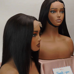 Peluca de cabello humano más vendida, peluca con cierre de encaje medio, cabello liso natural para mujeres, estilo suave, proveedor de cabello virgen, color ombre - Product Image 4