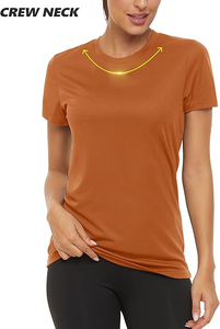 Venta caliente Mujeres Camisetas en blanco O-cuello de manga corta Camisetas sólidas 100% Algodón de secado rápido Liso O-cuello en blanco Camisetas de gran tamaño - Product Image 3