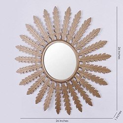 Miroir mural moderne pour maison, hôtel, salle de bain, couleur or, décoration classique de la maison, miroirs muraux en forme de feuille, décoration de chambre, miroir mural - Product Image 4