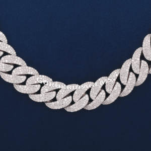 Chaîne cubaine en argent sterling 925 Moissanite avec diamant dans le style Hip Hop et taille personnalisée avec un nouveau design et une clarté VVS - Product Image 3