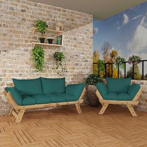 Adalar colore naturale-benzina, 2 + 1 Set da giardino CPT8586-21NP