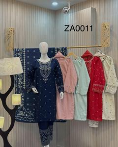 Colección SSumaira elegante bordado Khaddar 3 piezas Plazo Salwar Kameez traje acogedor ropa de invierno para mujer - Product Image 4