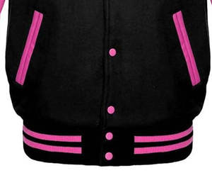 Vestes de baseball en laine personnalisées OEM 2025 pour femmes, brodées, en tissu écossais, en polaire, en nylon, rembourrage en coton, vente en gros - Product Image 6