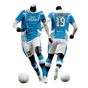 ชุดเสื้อฟุตบอลพิมพ์ลายตามสั่ง ผ้าโพลีเอสเตอร์ตาข่าย 100% คอวี แขนสั้น ระบายอากาศ แห้งเร็ว ชุดทีม - Product Image 5