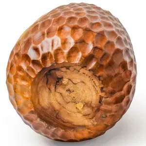 Jarrón Decorativo de Madera, Hecho a Mano, Superficie Texturizada, Ecológico, Sostenible, Decoración del Hogar, Estilo Rústico Orgánico, Adorno Interior - Product Image 4