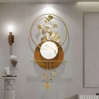 Escultura Moderna de Pared en Acero Inoxidable 3D, Diseño de Hoja de Ginkgo Hecho a Mano, Decoración Art Deco para Sala de Estar, Personalizable