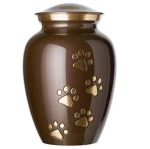 Venta al por mayor de aluminio azul con impresiones de pata, urnas de cremación para mascotas, urnas clásicas de aluminio para cremación de mascotas hechas en la India - Product Image 5