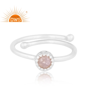 Best Selling Fine Sterling Silver Natural Rainbow <b>Moon</b> Stone Gemstone Stackable <b>Ring</b> Custom Jewelry Manufacturer - Product Image 3