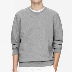 Sudadera de Cuello Redondo Extra Grande de Algodón Mezclado Personalizada de Alta Calidad, Ropa Urbana para Hombre, Estampado Sólido, Felpa para Invierno - Product Image 4