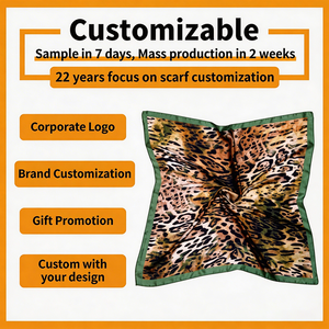 Pañuelo para la Cabeza con Estampado de Leopardo de 70x70cm para Mujer, Bandana con Sensación de Seda Satinada, Pañuelo Ligero para el Cabello y el Cuello para Uso Diario - Product Image 5