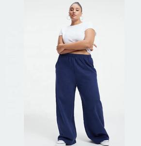 Streetwear Baggy <b>Women's</b> Sweatpants <b>Loose</b> Flared Elastic Waistband Sweatpants Winter Color Block <b>Trousers</b> - Product Image 2