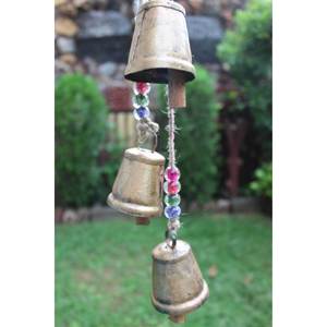 Décoration mobile suspendue rustique de style ferme vintage, 72 cm, clochettes de 72 cm de longueur, corde en jute pour ornement de jardin extérieur - Product Image 6