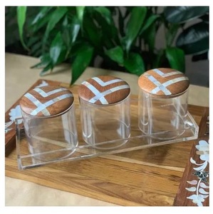 ถาดอะคริลิคพร้อมฝาปิดแบบอะคริลิคสำหรับตกแต่งผลไม้แห้งถาดเสิร์ฟและจัดเก็บ - Product Image 4