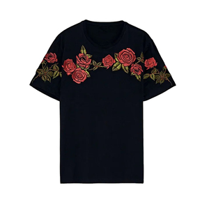 เสื้อยืดผ้าฝ้ายคอกลมสำหรับผู้ชายแบบเรียบง่ายเสื้อยืดถักแขนสั้นปักลายออกแบบได้ตามต้องการ - Product Image 6