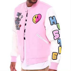 Chaqueta de invierno con logotipo personalizado OEM de alta calidad, chaquetas universitarias transpirables de béisbol informales de peso pesado de algodón para hombre - Product Image 4