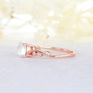 Bague en or massif 18 carats Attractive Rainbow Moonstone Luxury New Design Solid Gold Fine Jewelry Rings With Real Diamonds Ring - Product Image 3