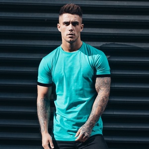T-shirts pour hommes en coton 100% respirant à séchage rapide avec logo imprimé personnalisé de haute qualité, col rond, vente en gros - Product Image 5