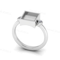 925er Sterlingsilber 14K vergoldete hochwertige Halbmontage-Ehering-Fassung mit Zirkonia-Stein – Schmuckkomponente