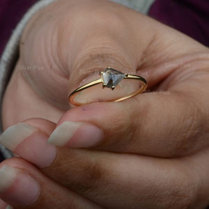 Meilleure bague en diamant avec sel et poivre véritable Bague de fiançailles en poivre14K Gold Fancy Diamond Ring Prong Set BandProductible in10k/18k - Product Image 4