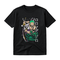 Fabricants de vêtements Impression numérique personnalisée Graphique Anime Lavage à l'eau T-shirt en coton surdimensionné pour hommes