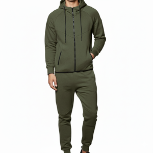 Conjunto Deportivo para Hombre con Cremallera, Sudadera con Capucha y Pantalones, Ropa Deportiva para Gimnasio, Logotipo Personalizado OEM - Product Image 4