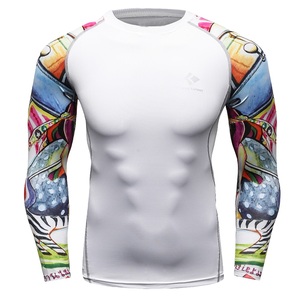 ชุดป้องกันผดผื่นสำหรับผู้ชายผ้าสแปนเด็กซ์/ โพลีเอสเตอร์สีเทาธรรมดาคุณภาพสูง - Product Image 3