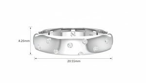 แหวนเพชรธรรมชาติ14K ประดับเพชรธรรมชาติสำหรับผู้หญิงเพชรธรรมชาติ7เม็ดชุบโรเดียมตัดสวยงามปรับแต่งได้สำหรับงานแต่งงาน - Product Image 2