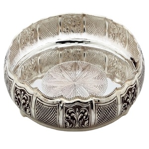 ชามวันที่ไม่ซ้ำกันสำหรับเครื่องครัวบ้านโรงแรมร้านอาหารผลไม้แห้งแฮนด์เมดสีเงินชามเสิร์ฟรูปไข่ชามอาหารเย็น - Product Image 3