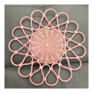 Assiette en rotin bohème, naturelle et artisanale, centre de table pour salle à manger ou table basse, différents styles et formes au choix - Product Image 2